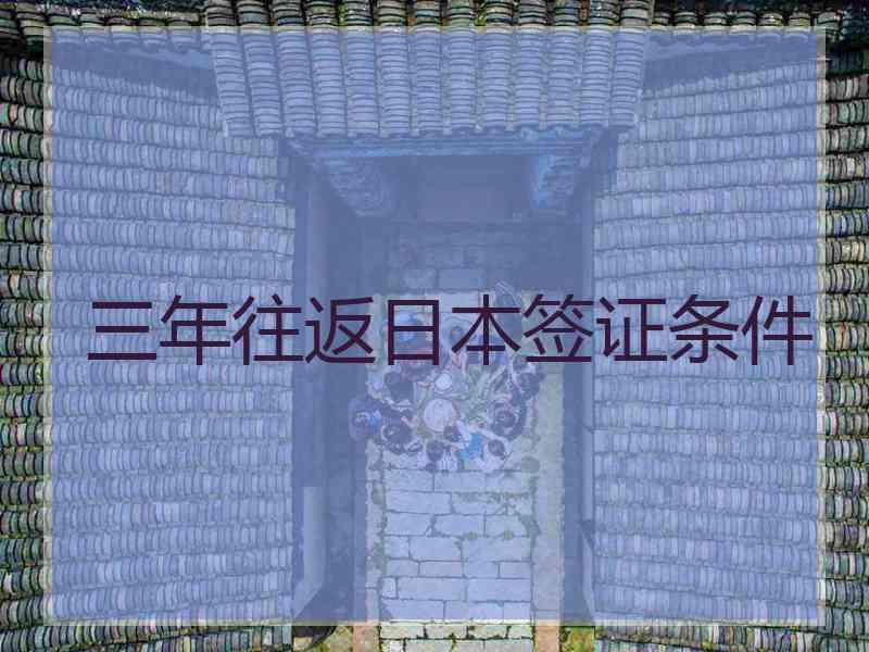 三年往返日本签证条件
