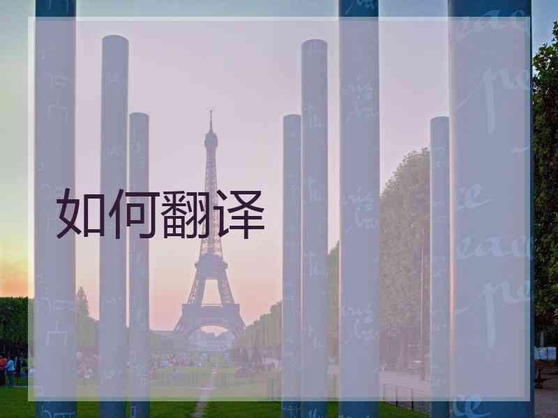 如何翻译
