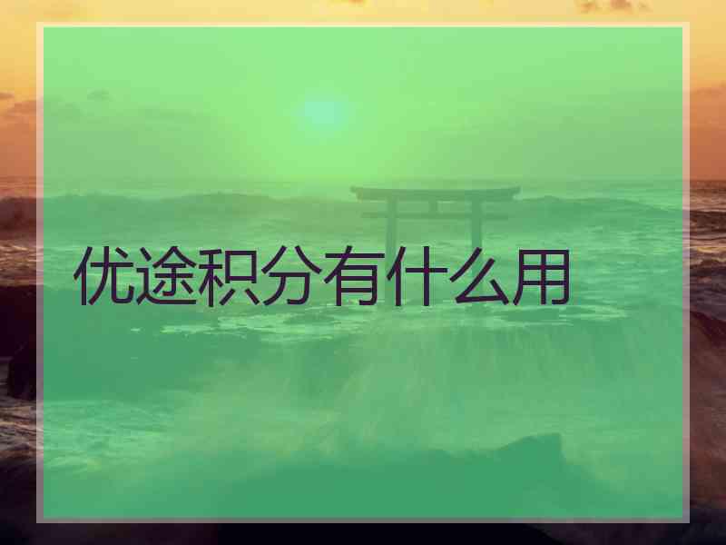 优途积分有什么用