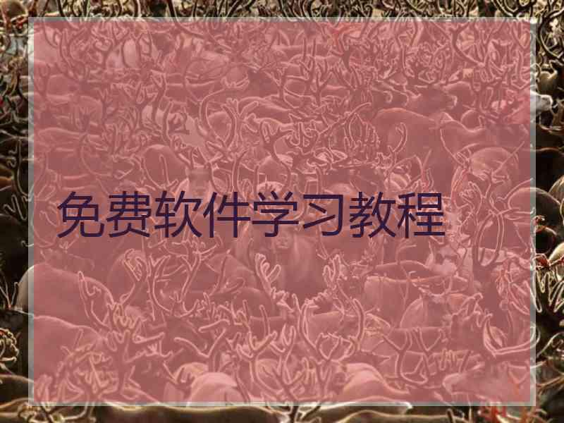 免费软件学习教程