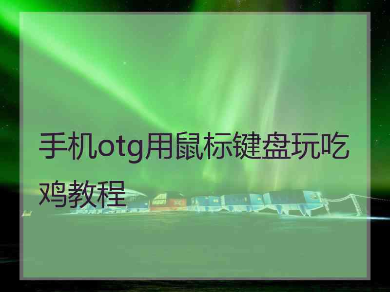 手机otg用鼠标键盘玩吃鸡教程
