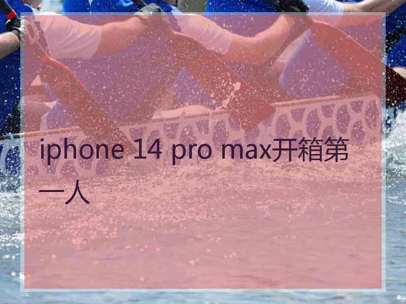 iphone 14 pro max开箱第一人