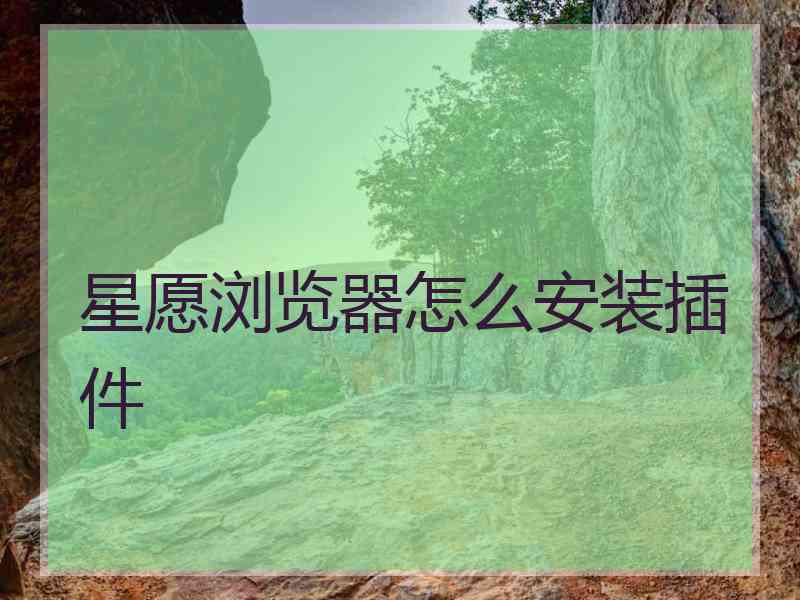 星愿浏览器怎么安装插件