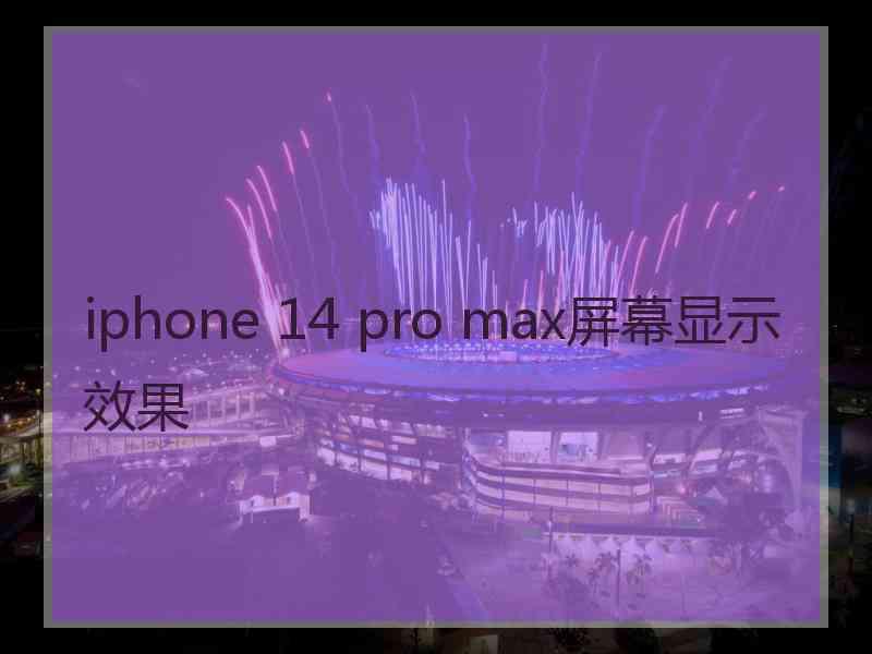 iphone 14 pro max屏幕显示效果