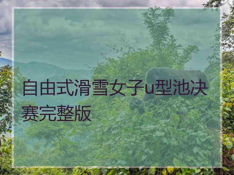 自由式滑雪女子u型池决赛完整版