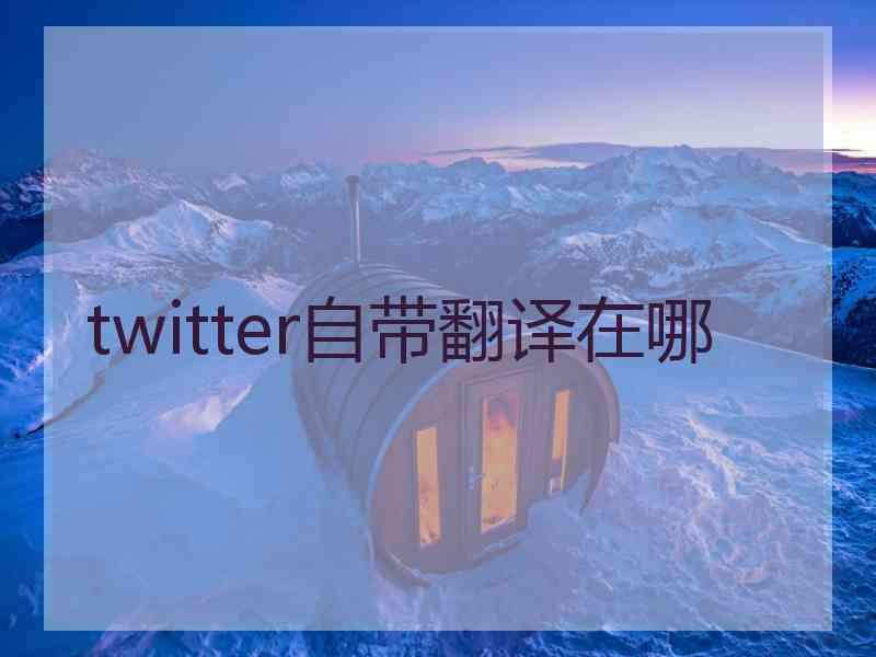 twitter自带翻译在哪