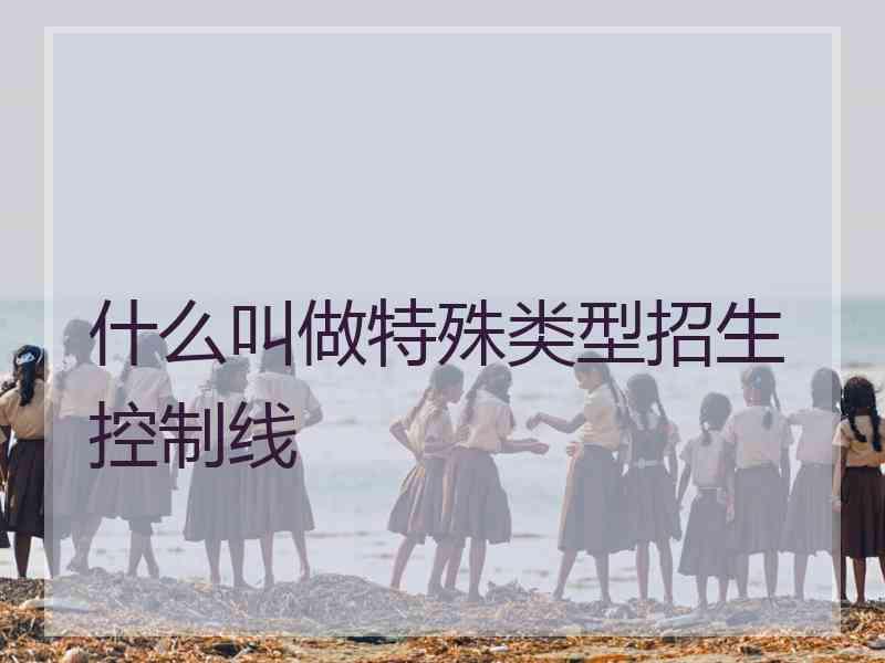 什么叫做特殊类型招生控制线