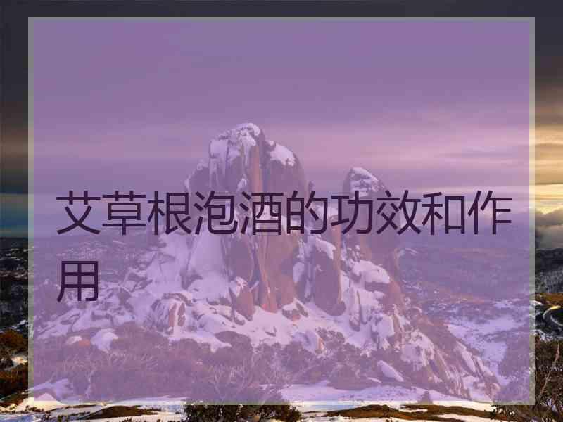 艾草根泡酒的功效和作用