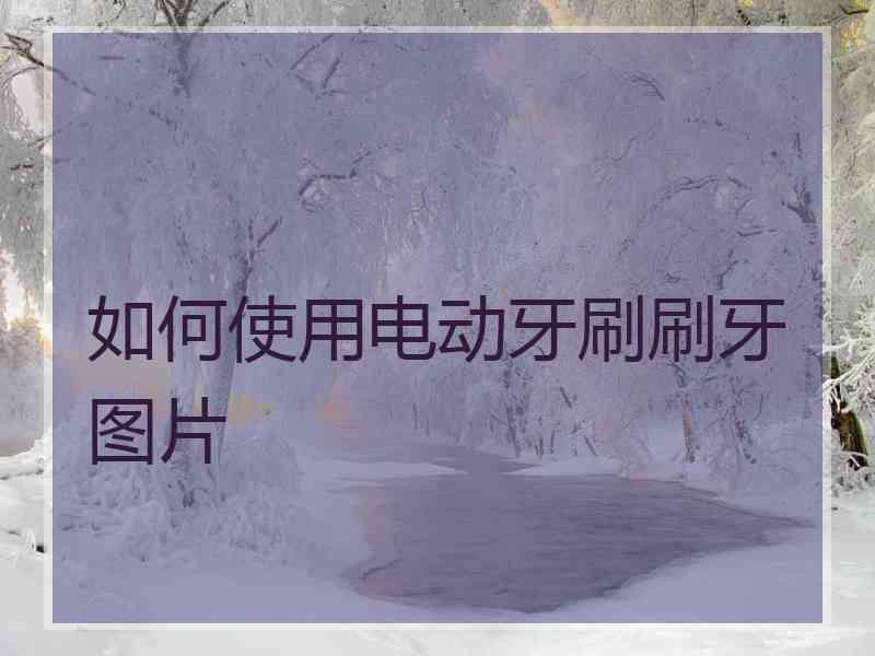 如何使用电动牙刷刷牙图片