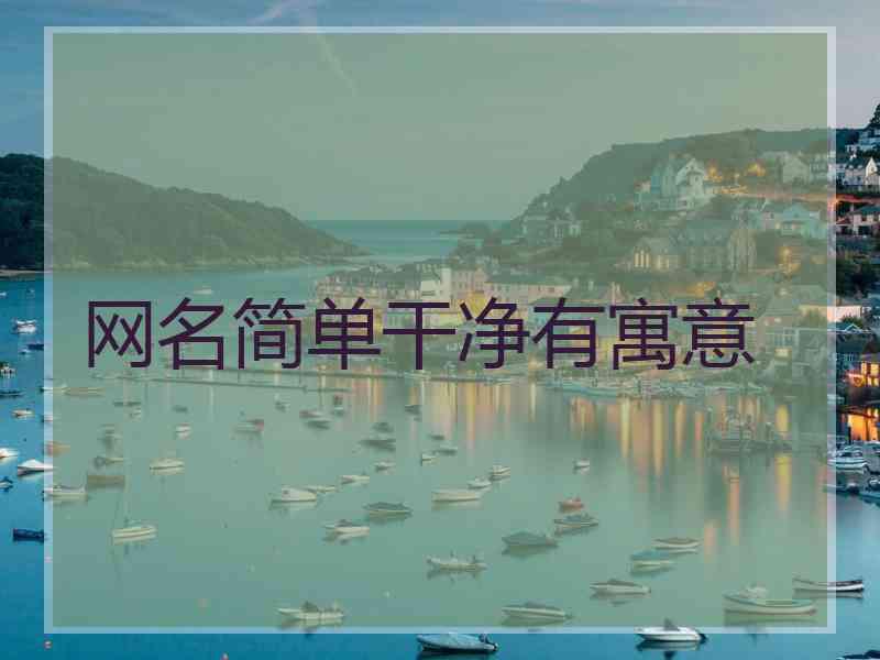 网名简单干净有寓意