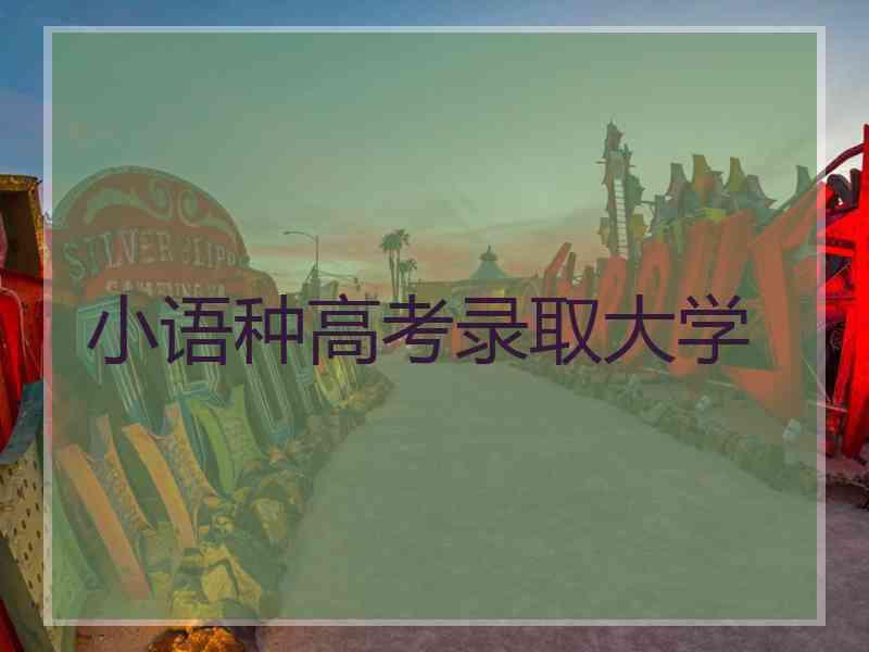 小语种高考录取大学