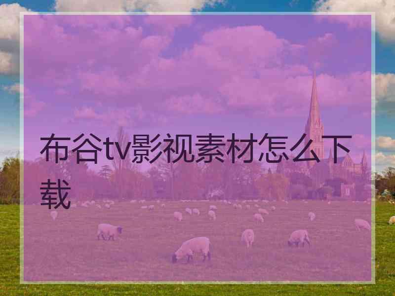 布谷tv影视素材怎么下载