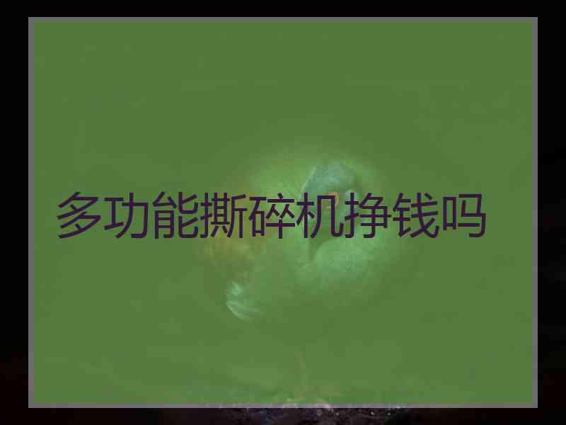 多功能撕碎机挣钱吗