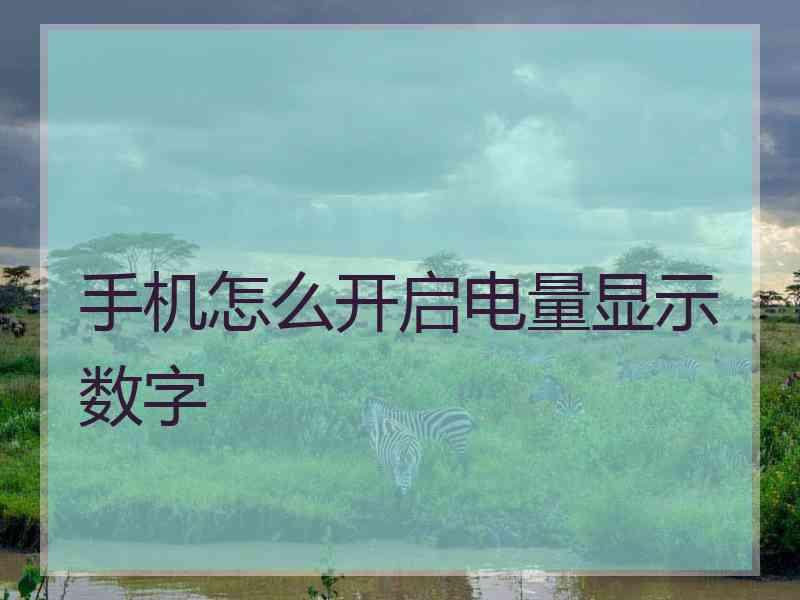 手机怎么开启电量显示数字