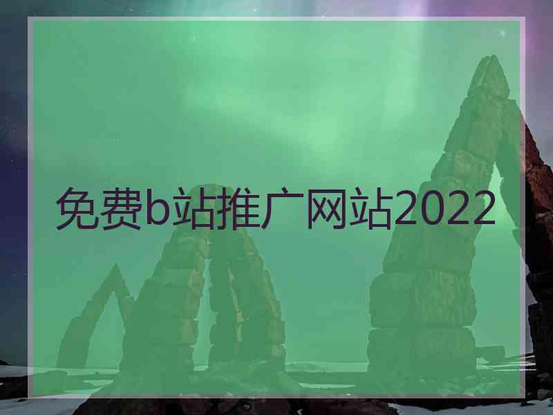 免费b站推广网站2022