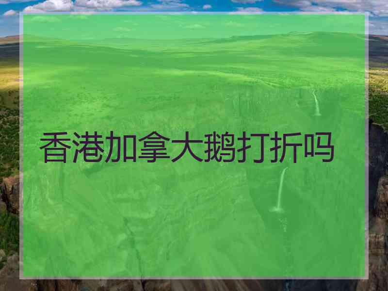 香港加拿大鹅打折吗