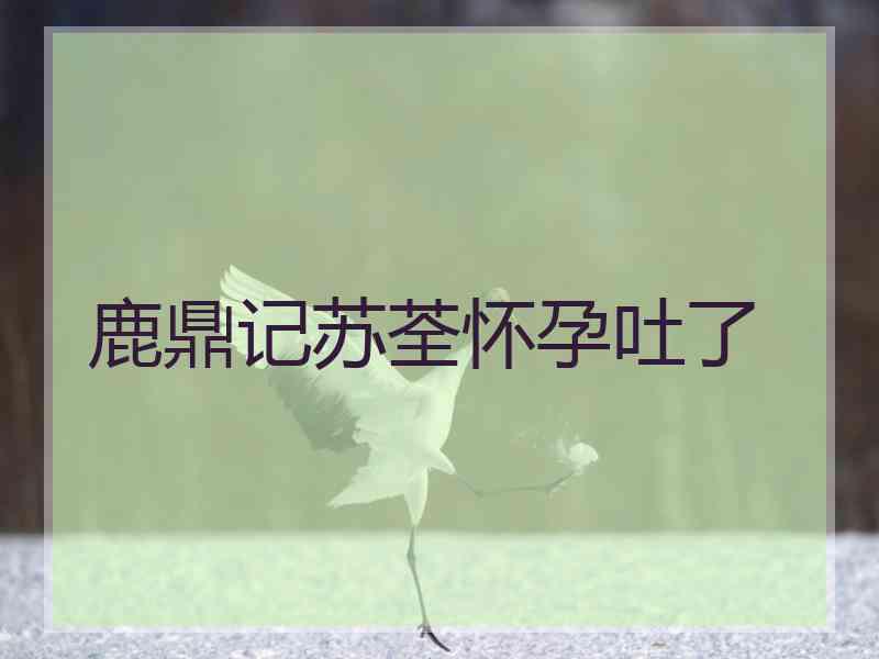鹿鼎记苏荃怀孕吐了