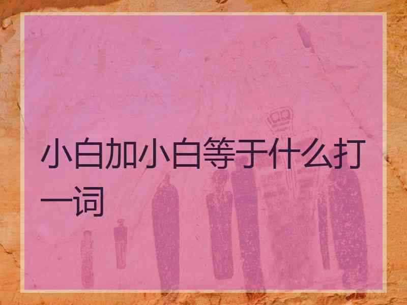 小白加小白等于什么打一词