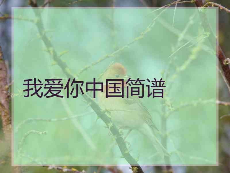 我爱你中国简谱