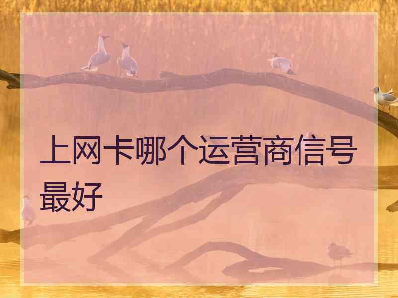 上网卡哪个运营商信号最好