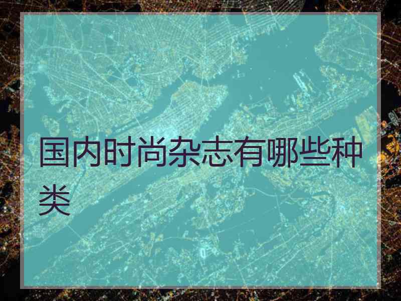 国内时尚杂志有哪些种类