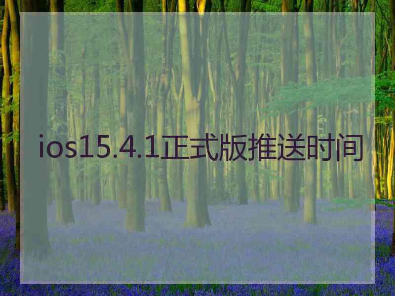 ios15.4.1正式版推送时间