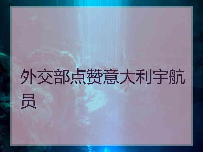 外交部点赞意大利宇航员