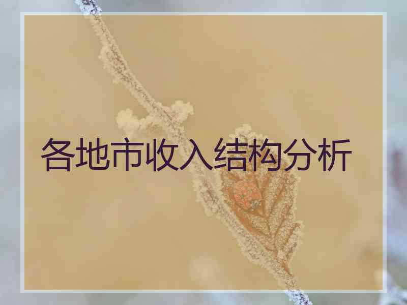 各地市收入结构分析
