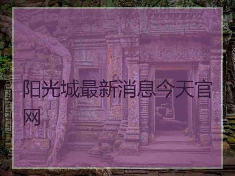 阳光城最新消息今天官网