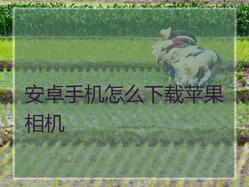 安卓手机怎么下载苹果相机
