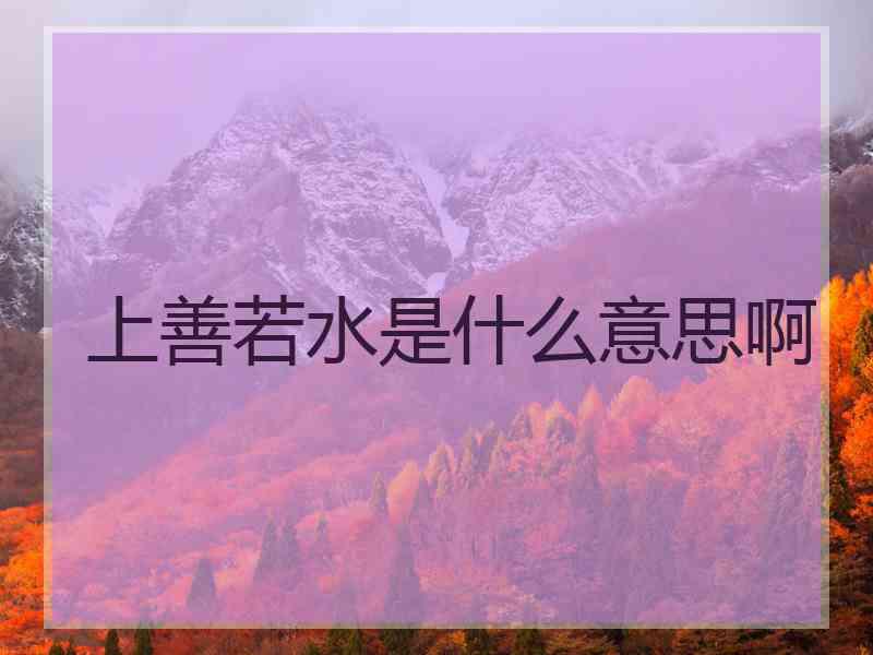 上善若水是什么意思啊