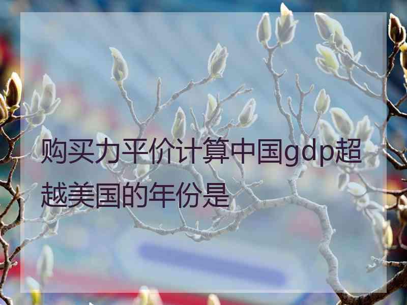 购买力平价计算中国gdp超越美国的年份是