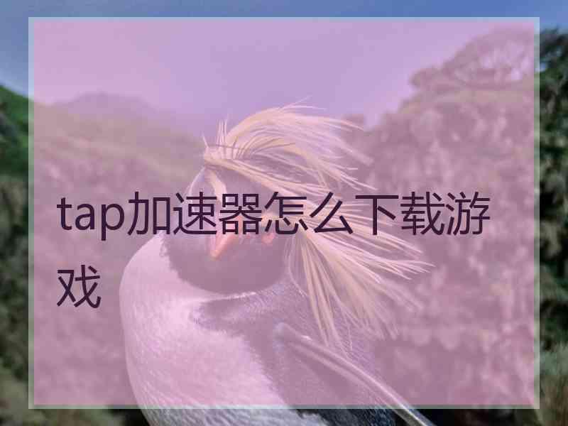 tap加速器怎么下载游戏