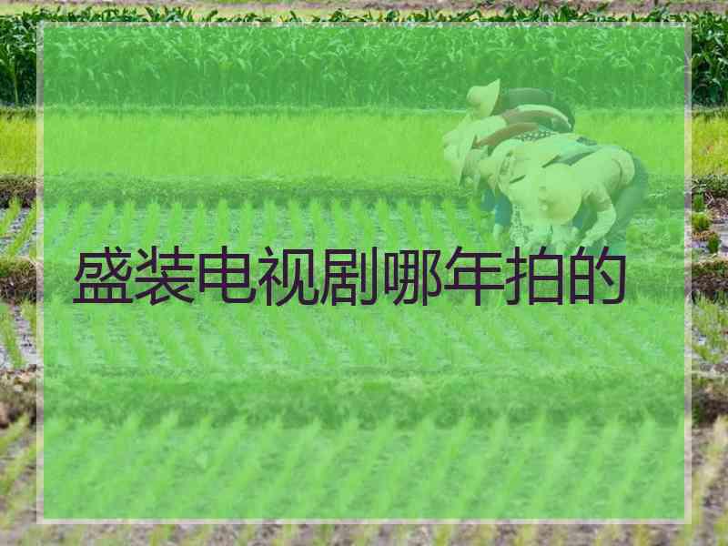 盛装电视剧哪年拍的