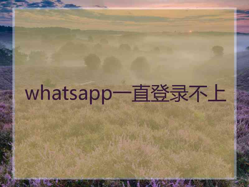 whatsapp一直登录不上