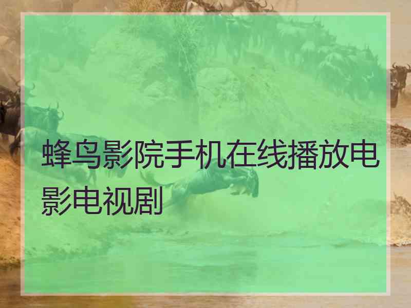 蜂鸟影院手机在线播放电影电视剧