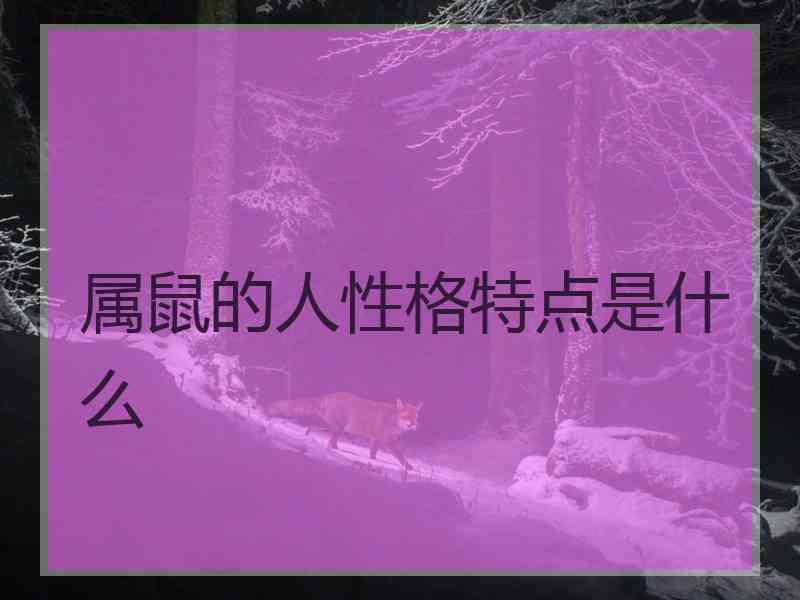 属鼠的人性格特点是什么