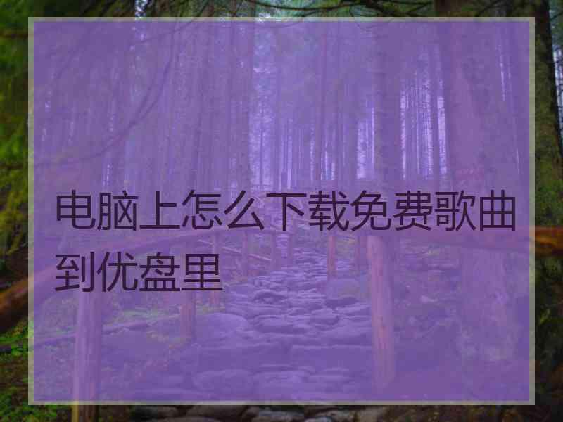 电脑上怎么下载免费歌曲到优盘里