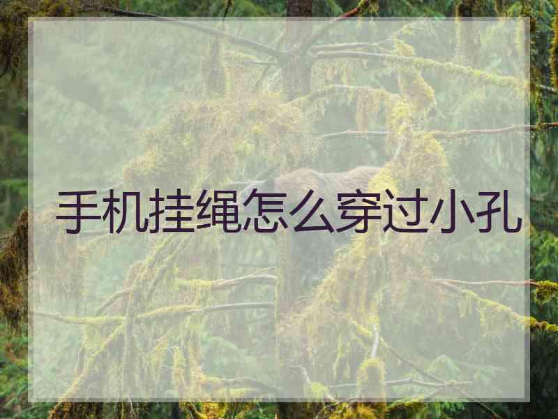 手机挂绳怎么穿过小孔