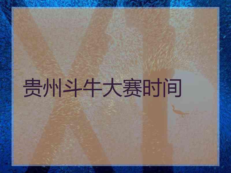 贵州斗牛大赛时间