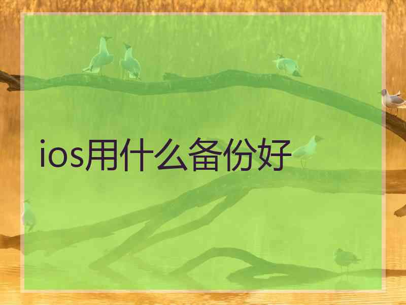 ios用什么备份好