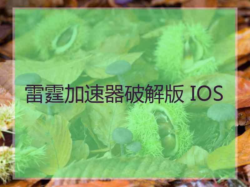 雷霆加速器破解版 IOS