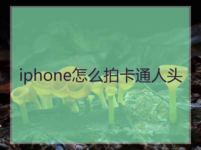 iphone怎么拍卡通人头