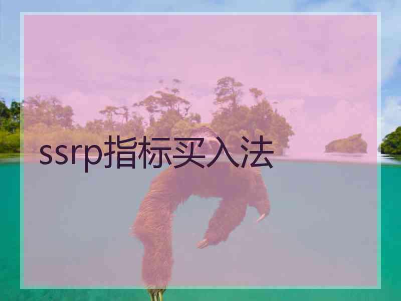 ssrp指标买入法