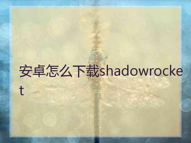 安卓怎么下载shadowrocket