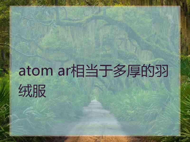 atom ar相当于多厚的羽绒服