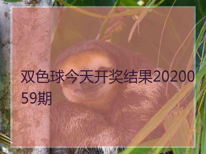 双色球今天开奖结果2020059期