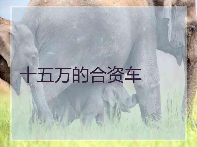 十五万的合资车