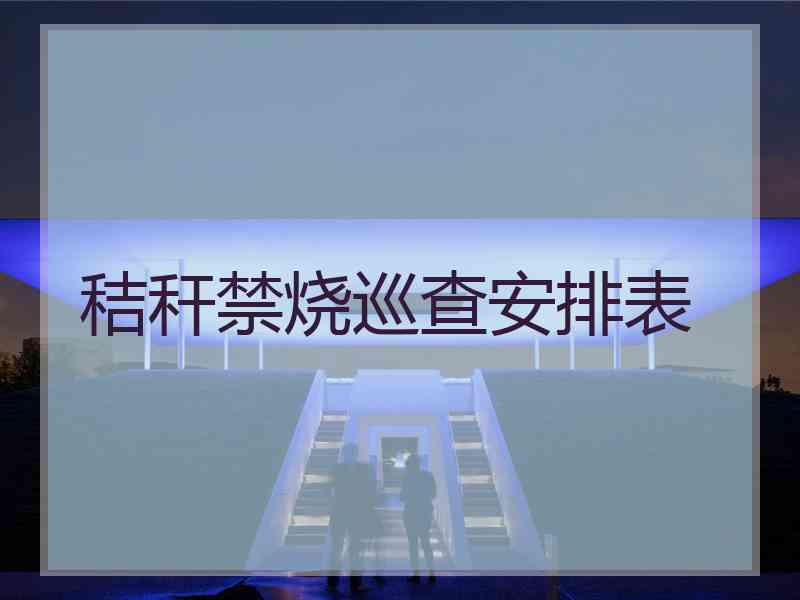 秸秆禁烧巡查安排表