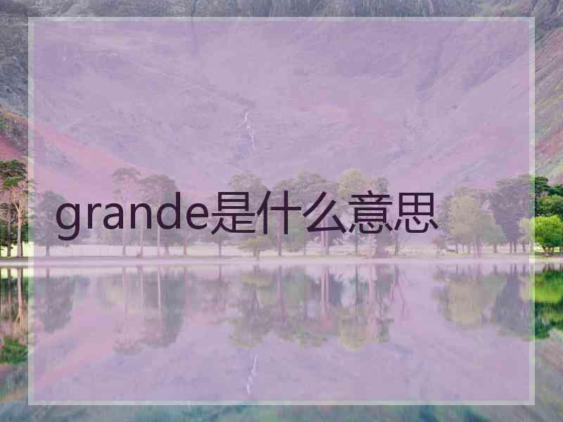 grande是什么意思